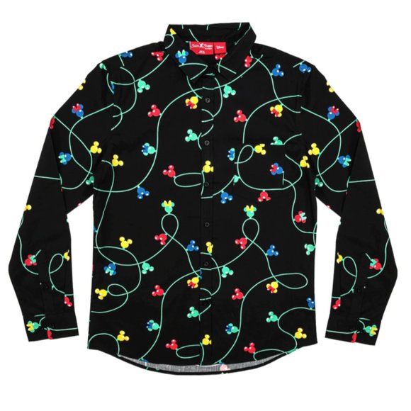 Loungefly Other - Disney Stitch Shoppe by Loungefly Mickey Mouse Lights "Matt" Button Front Top XL